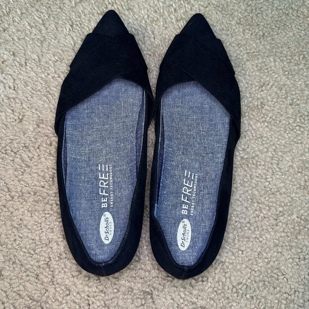 Dr. Scholl's Loma Pointed Toe Slip On Ballet Flats Black Womens 7 BRAND NEW